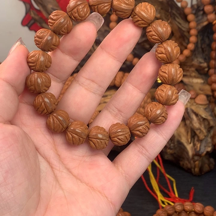 桃核吊坠14精工金豆手串