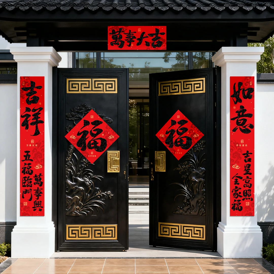 2026绒布对联马年春联批发福字年货新年装饰用品