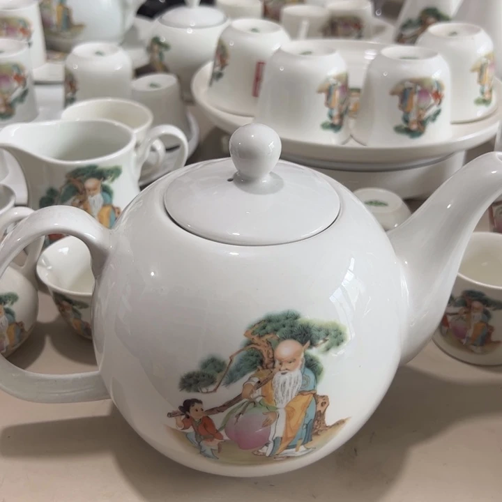 瓷片陶瓷制品寿星壶1300毫升