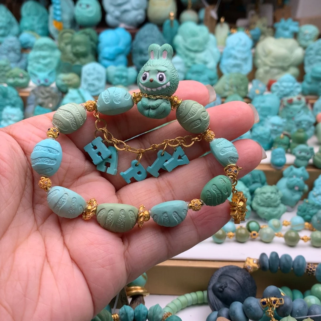 18K金镶嵌绿松石手链