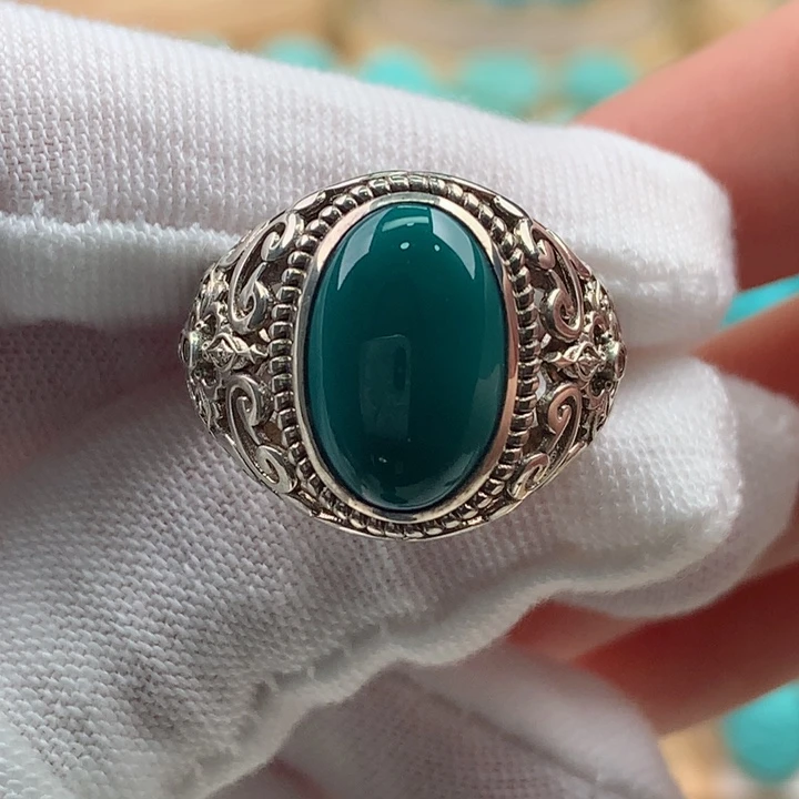 绿松石银S925镶嵌珠宝奇石