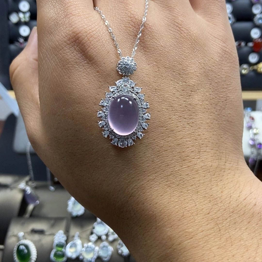 银S925镶嵌蛇纹石玉珠宝奇石记****.