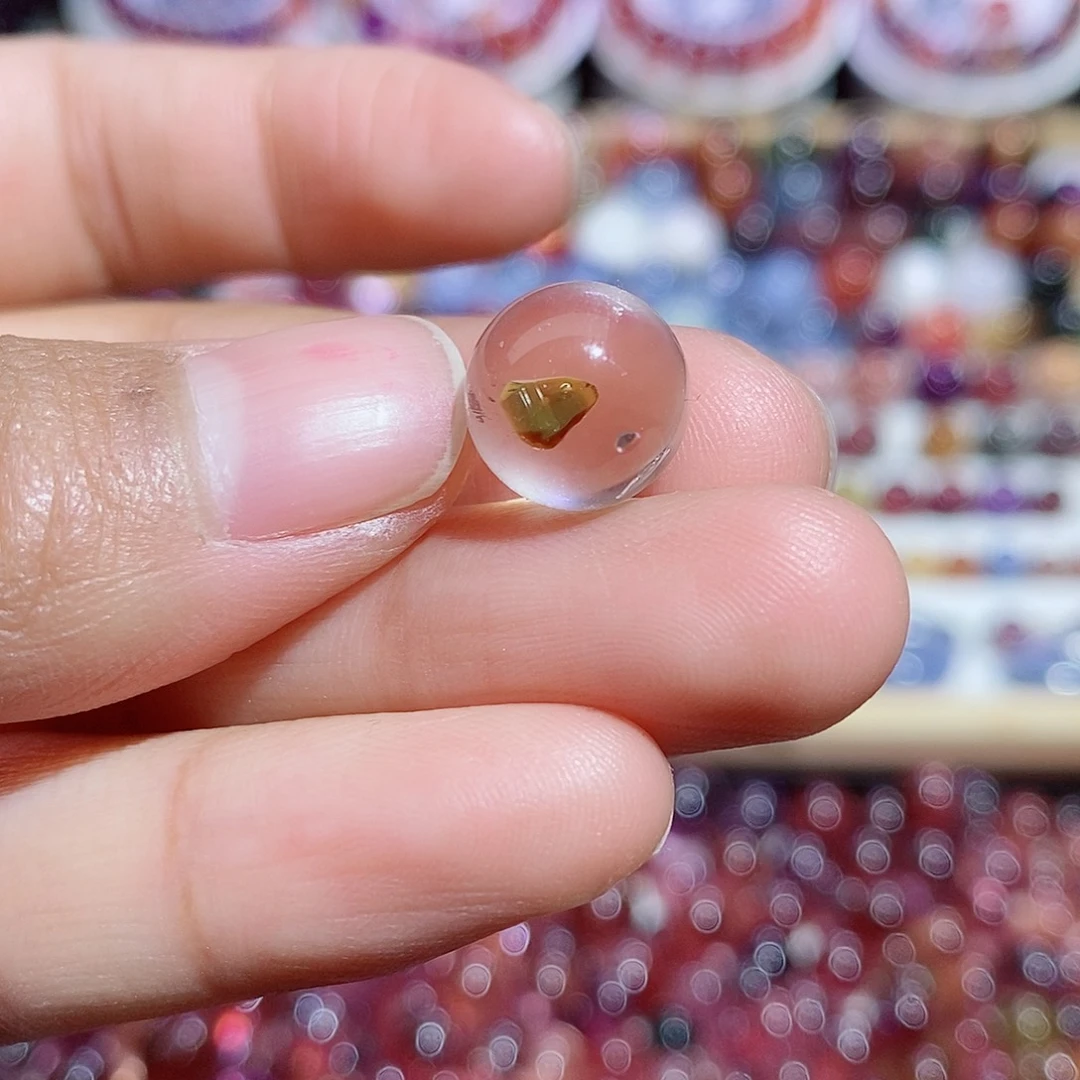 珠宝半成品水晶未镶嵌油胆单珠