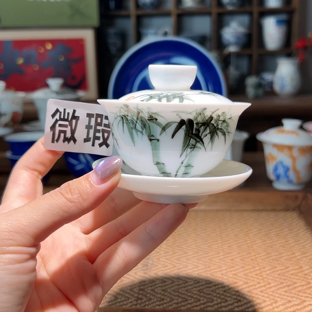 【闪购商品】微瑕 手绘 盖碗