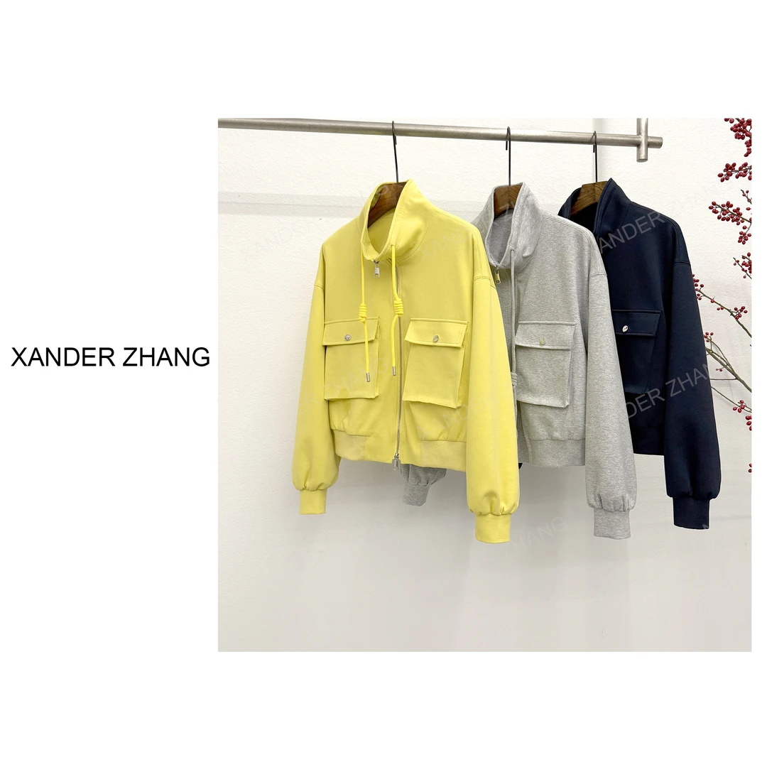 山大张工装风精美刺绣时尚卫衣外套YBJ1J056巨显瘦百搭时尚感