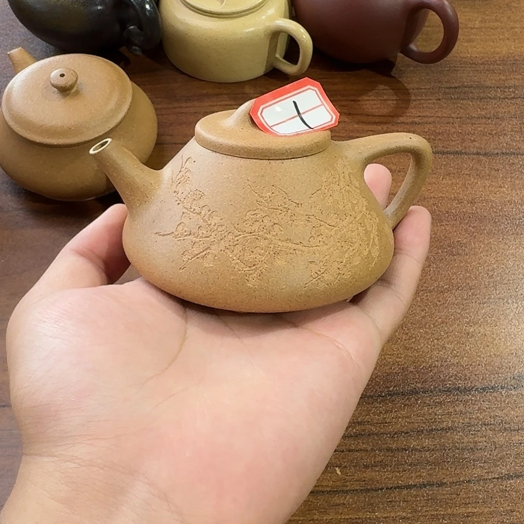 吊***》茶壶紫砂1号紫砂壶子冶石瓢刻绘