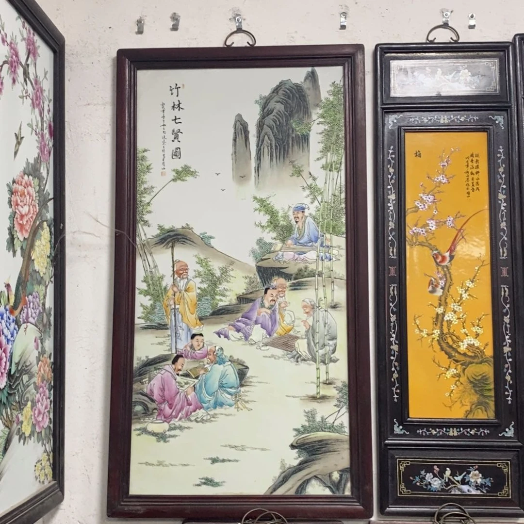 瓷片120*66 景德镇瓷板画柴窑烧制