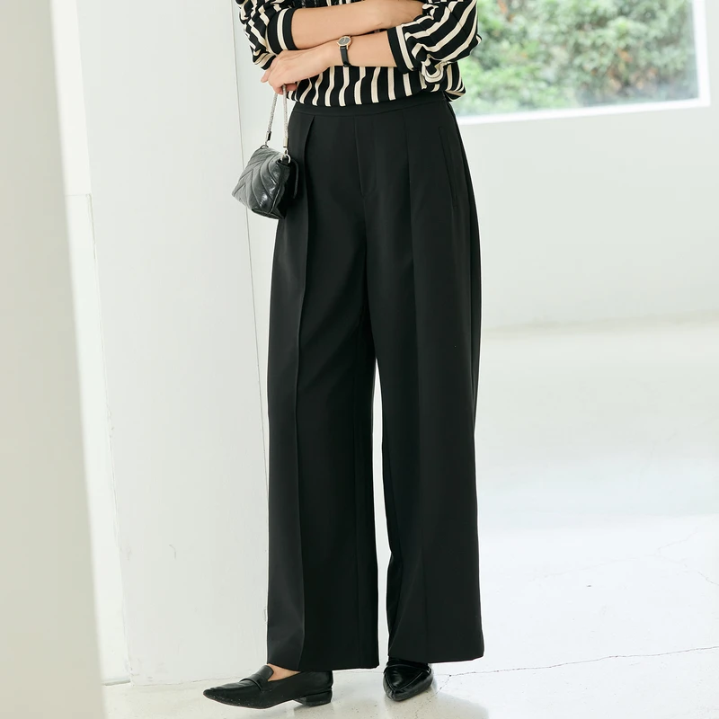 风笛2025春季新款显高显瘦高腰宽松长裤阔腿百搭垂感休闲裤阔腿裤