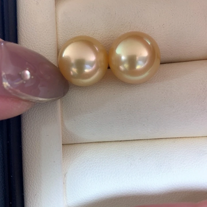 银S925镶嵌耳饰海水珍珠