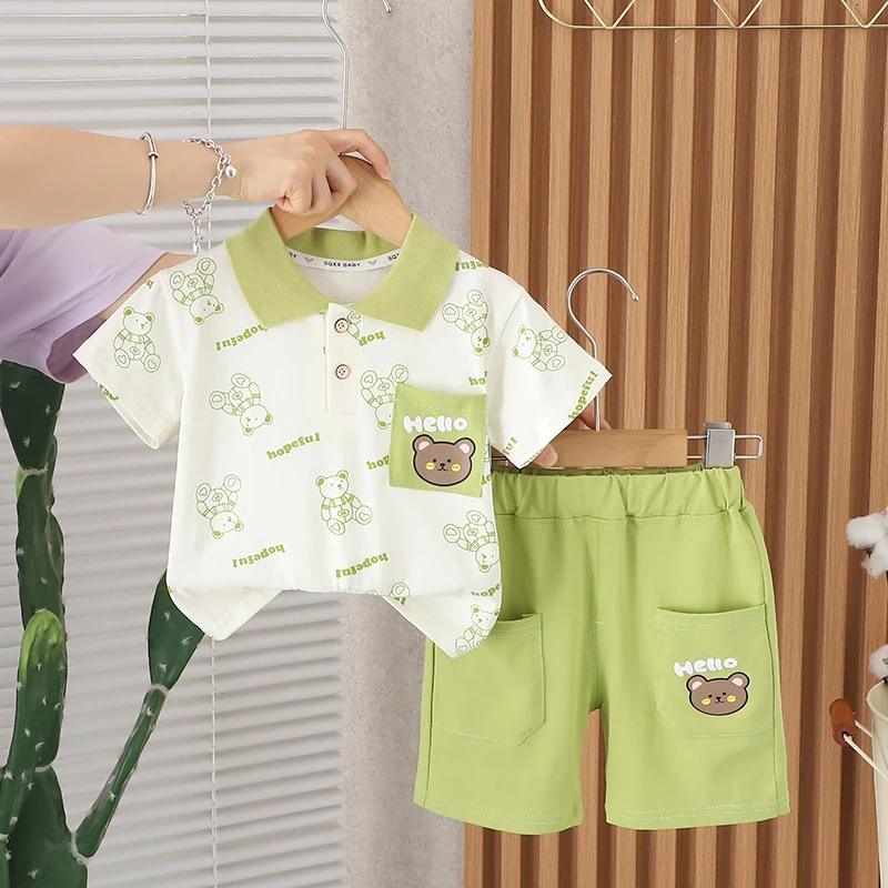 A类宝宝夏季薄款短裤短袖男宝幼童衣服男童夏装儿童一岁套装