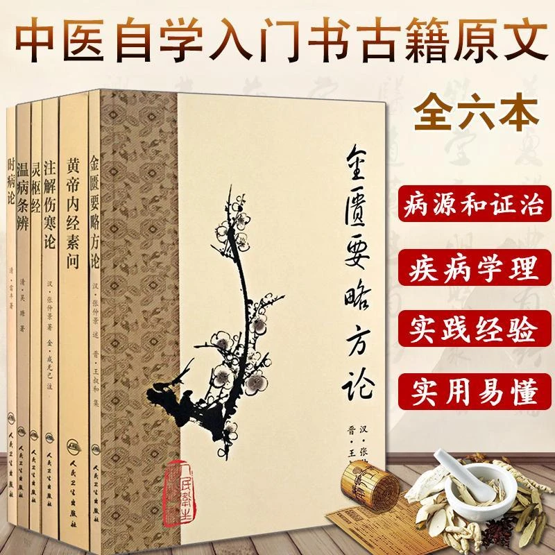 正版6本梅花版中医古籍系列黄帝内经素问温病条辨灵枢经注解伤寒