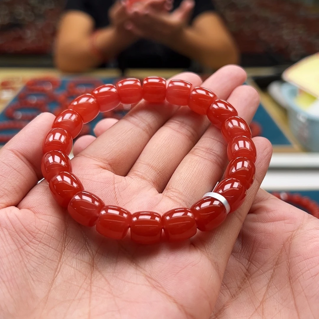 南红玛瑙未镶嵌手串保山顶级传承级冰红10
