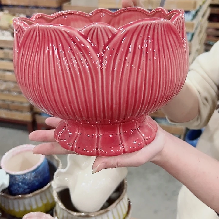 有孔.凑满10元发货多肉陶瓷花盆！