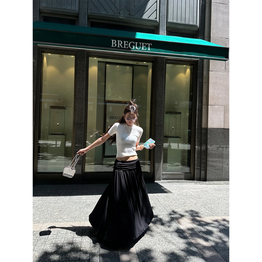 DYANGJUN【优雅不过时】夏季新款褶皱垂感高级半身裙