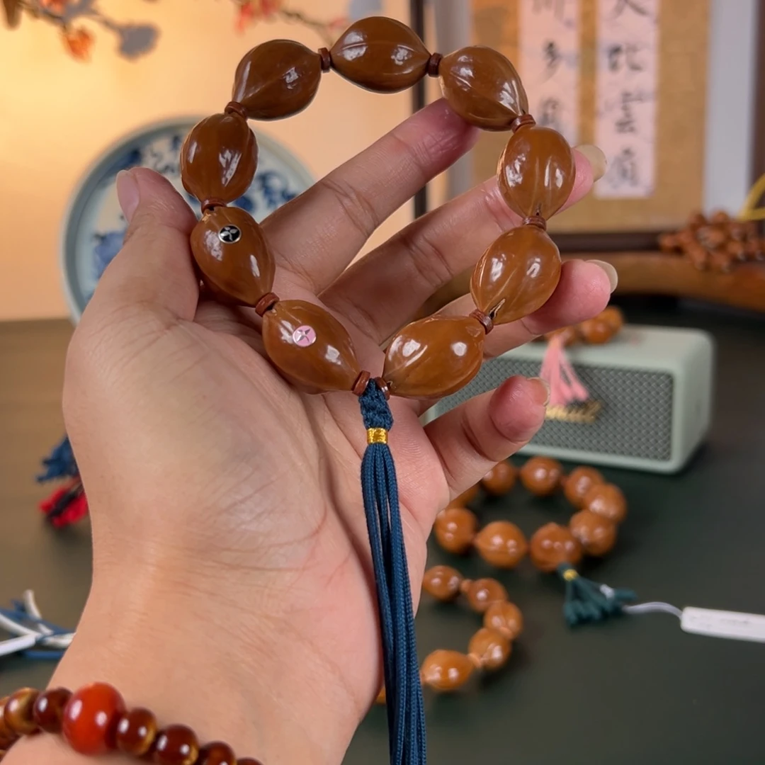 橄榄核手串双银标款19×28鲨鱼背