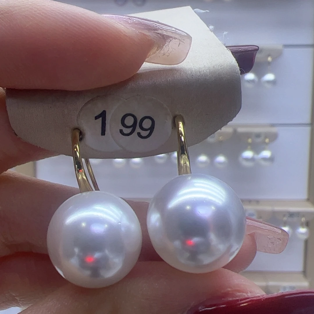 淡水珍珠耳饰18K金镶嵌