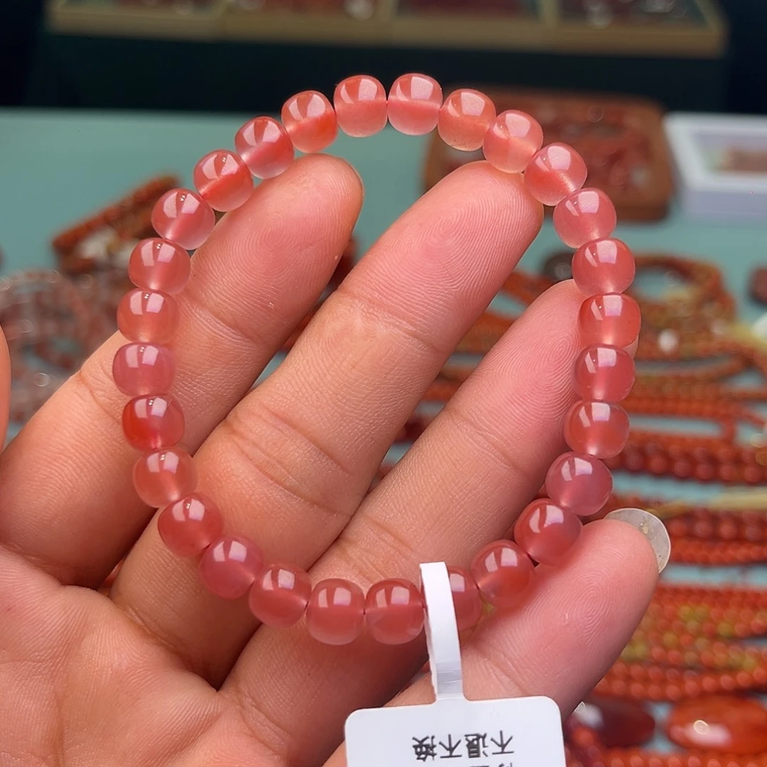 手链未镶嵌南红玛瑙冰粉卡7+