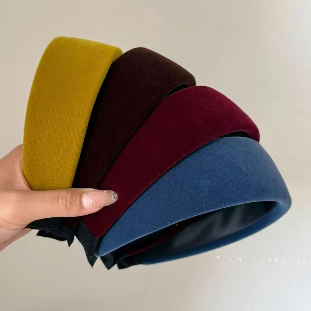 韩版秋冬网红丝绒海绵发箍新款高级设计感头箍复古气质高颅顶发箍