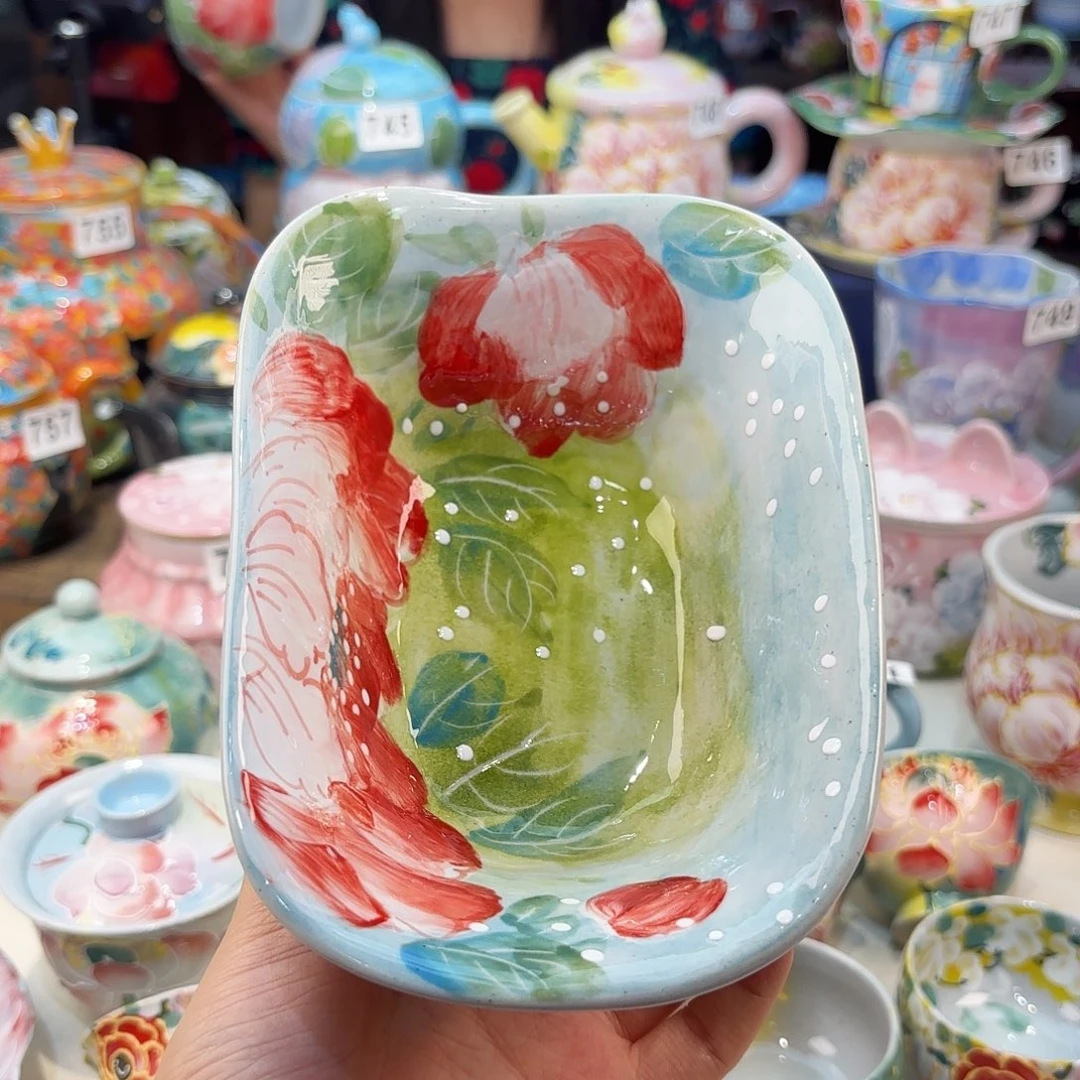景德镇手绘高温釉下彩陶瓷茶具