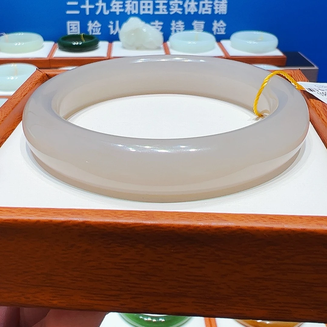 和田玉未镶嵌手镯冰紫5859