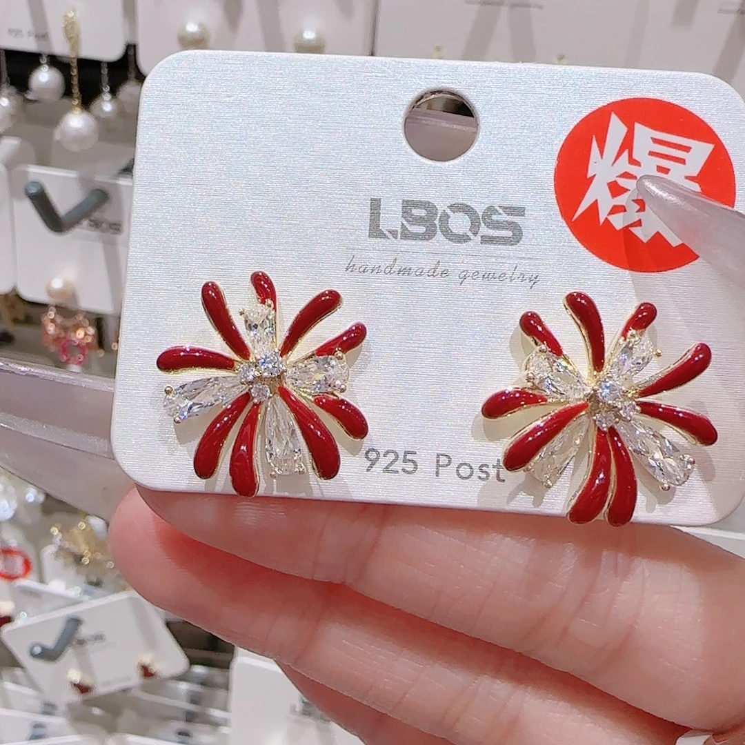 锆石铜合金925银耳环