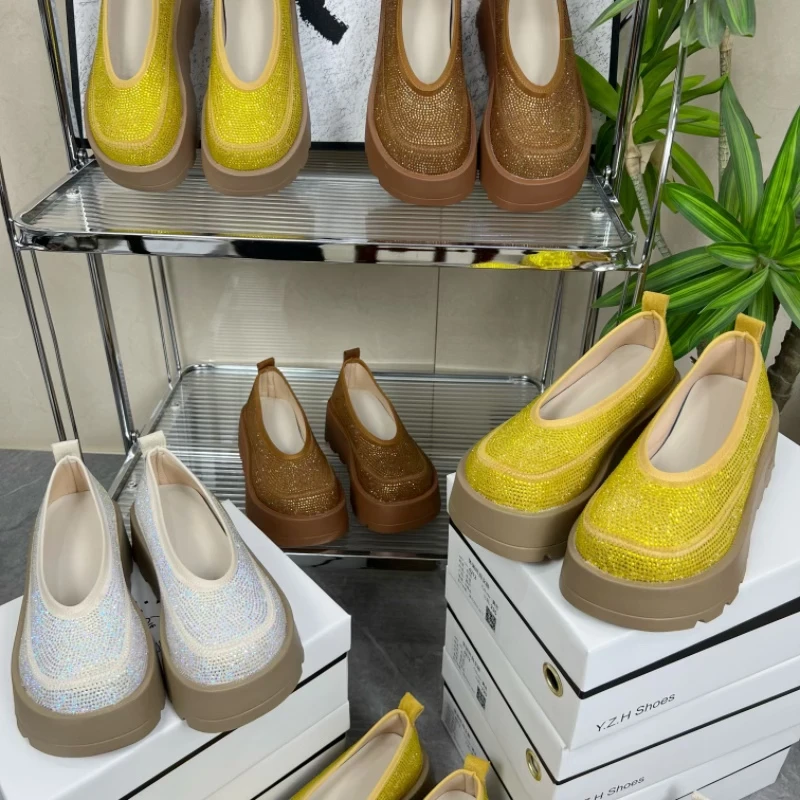 全钻爆款乐福鞋2025春夏一脚蹬厚底6cm浅口时尚女鞋6212