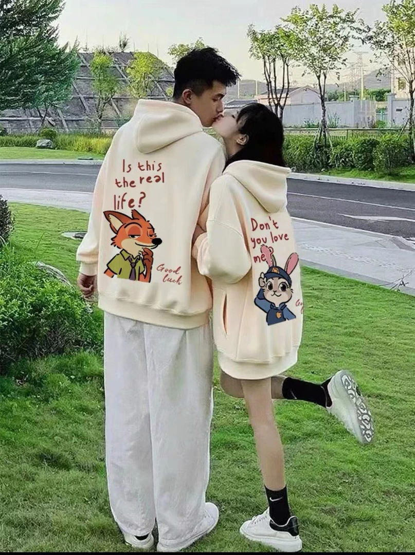 早秋高质量鹅黄色情侣装连帽卫衣2025新款潮牌不一样秋冬季外套女