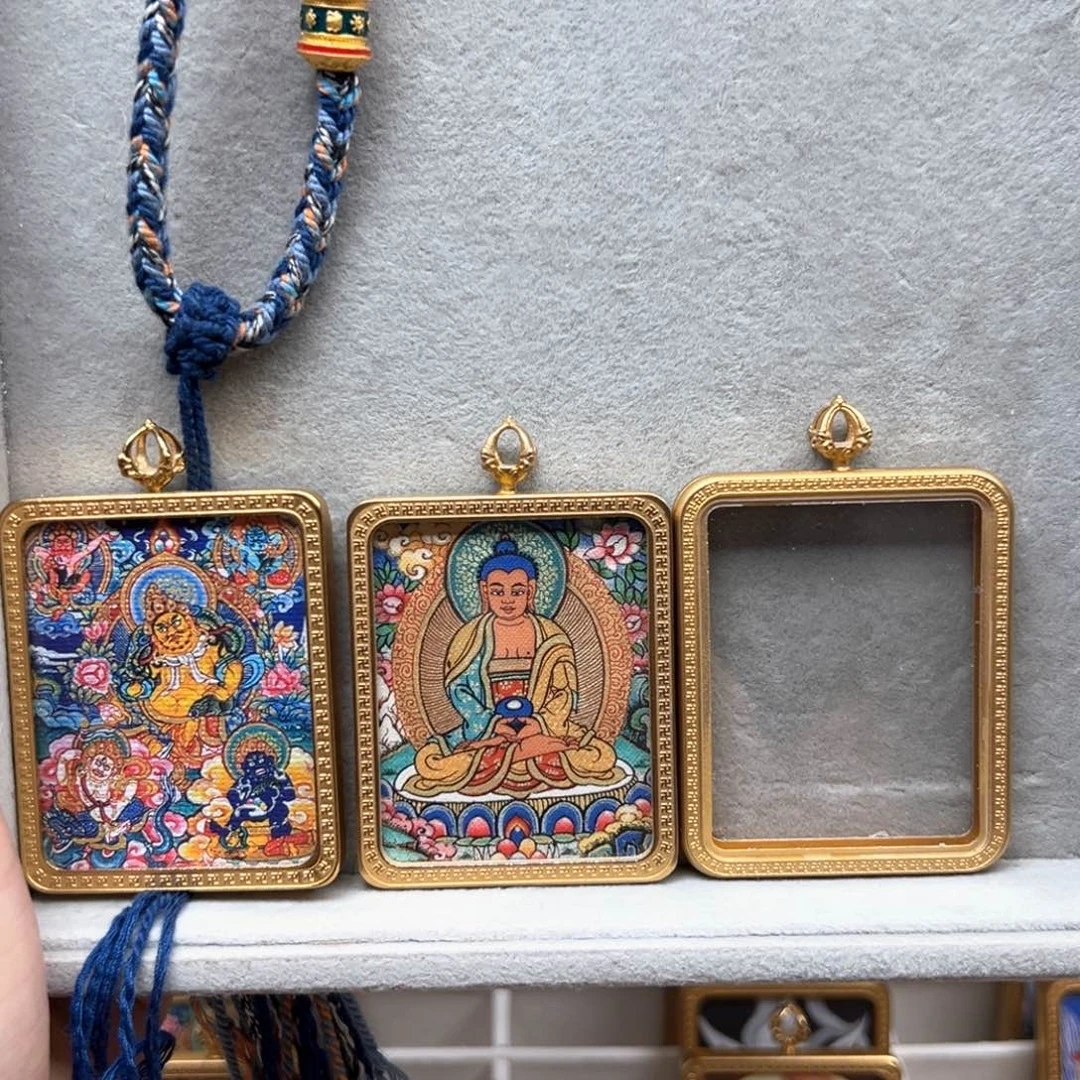 吊坠孟****。铜双面阿弥五路绳子6