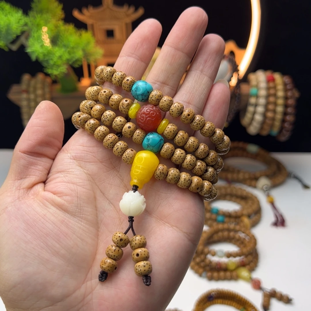 吊坠星月菩提星月菩提老陈籽8×6mm