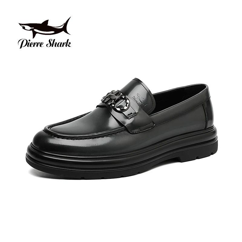 Pierre Shark/鲨鱼男高档舒适商务休闲百搭软底轻便真皮鞋2313