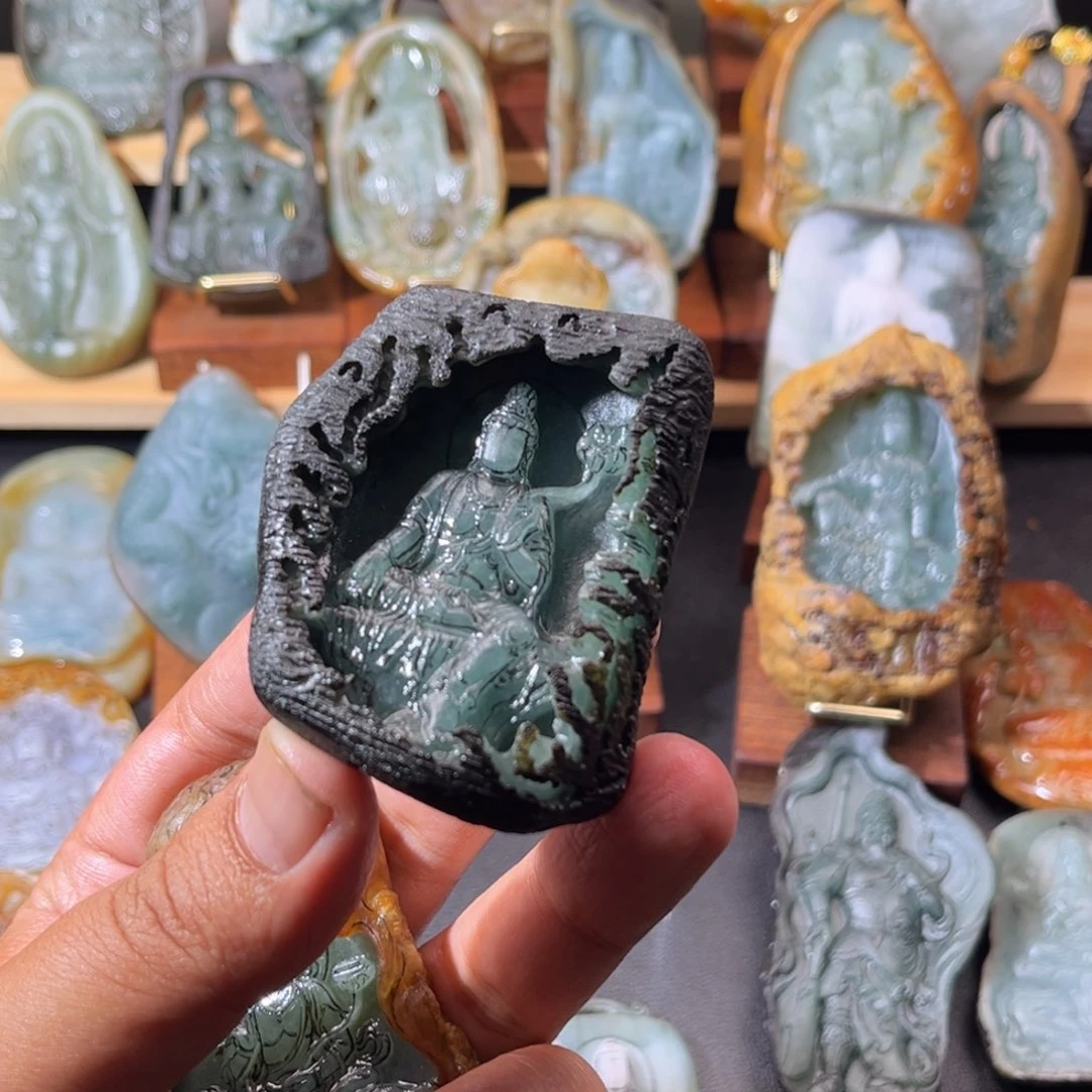 未镶嵌定制翡翠?****之观音