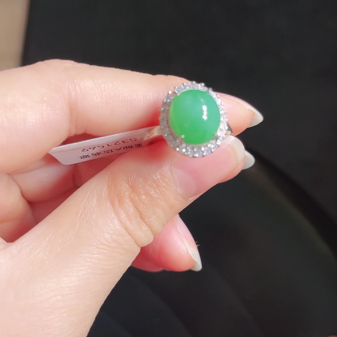 翡翠银S925镶嵌戒指