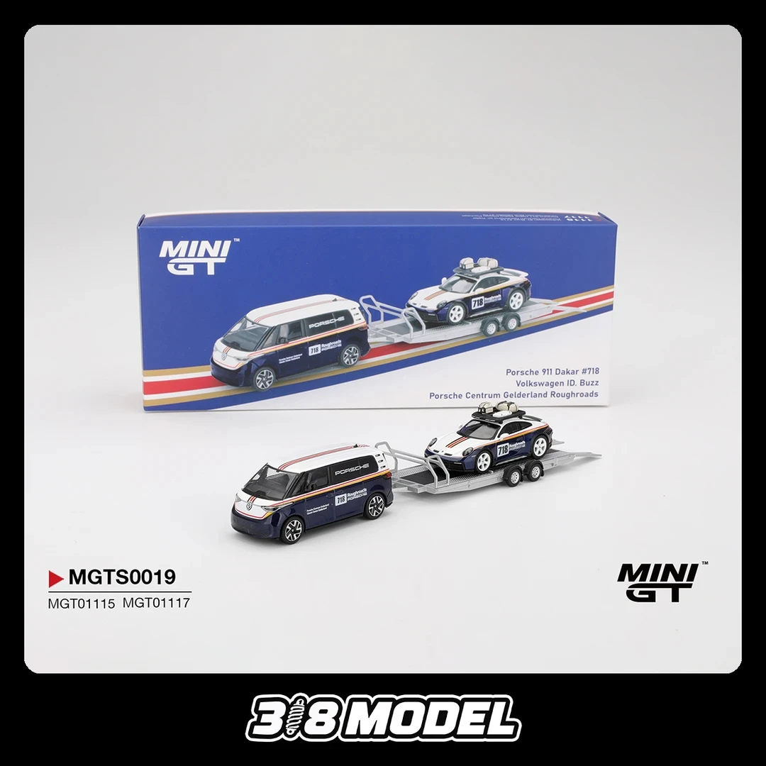 MINIGT S0019 1:64 保时捷911达喀尔 #718 双车套 合金车模