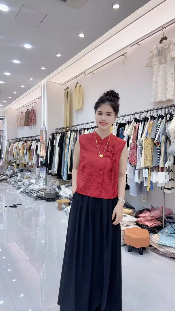 【肉总】新中式盘扣立领复古提花上衣