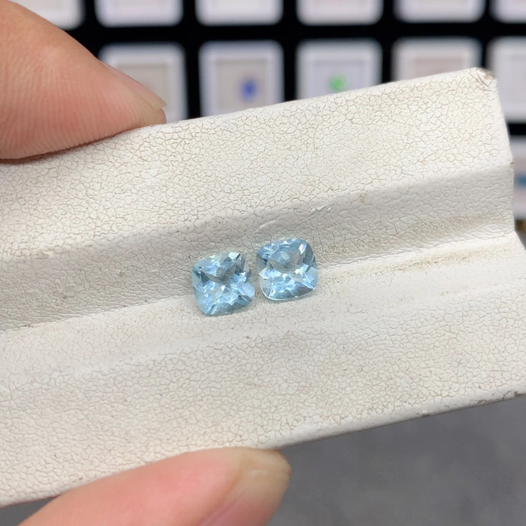 海蓝宝石裸石未镶嵌6*6mm