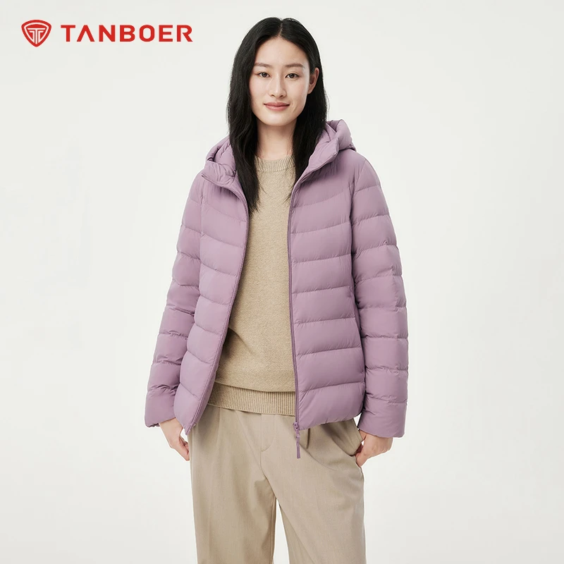 【白桦专属】坦博尔2024年运动户外连帽休闲女款羽绒服TBF310238A