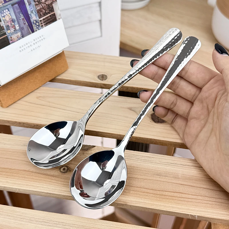 【2只】卓德铭18/10不锈钢钻面波纹圆勺长18.9cm宽4.8cm重约55g