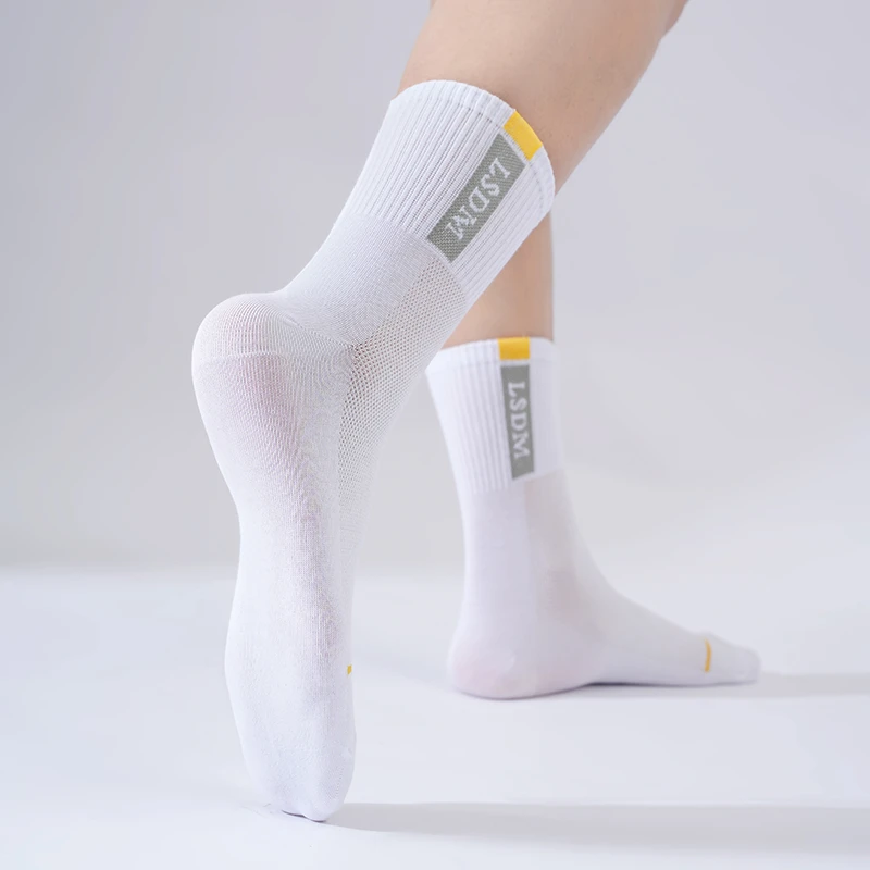 夏季纯棉袜子青少年运动袜网眼透气棉袜薄款跑步男士纯棉袜子