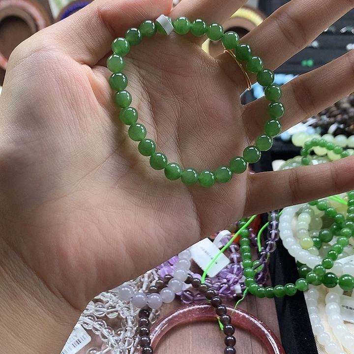 楽***_和田玉（碧玉）未镶嵌手链