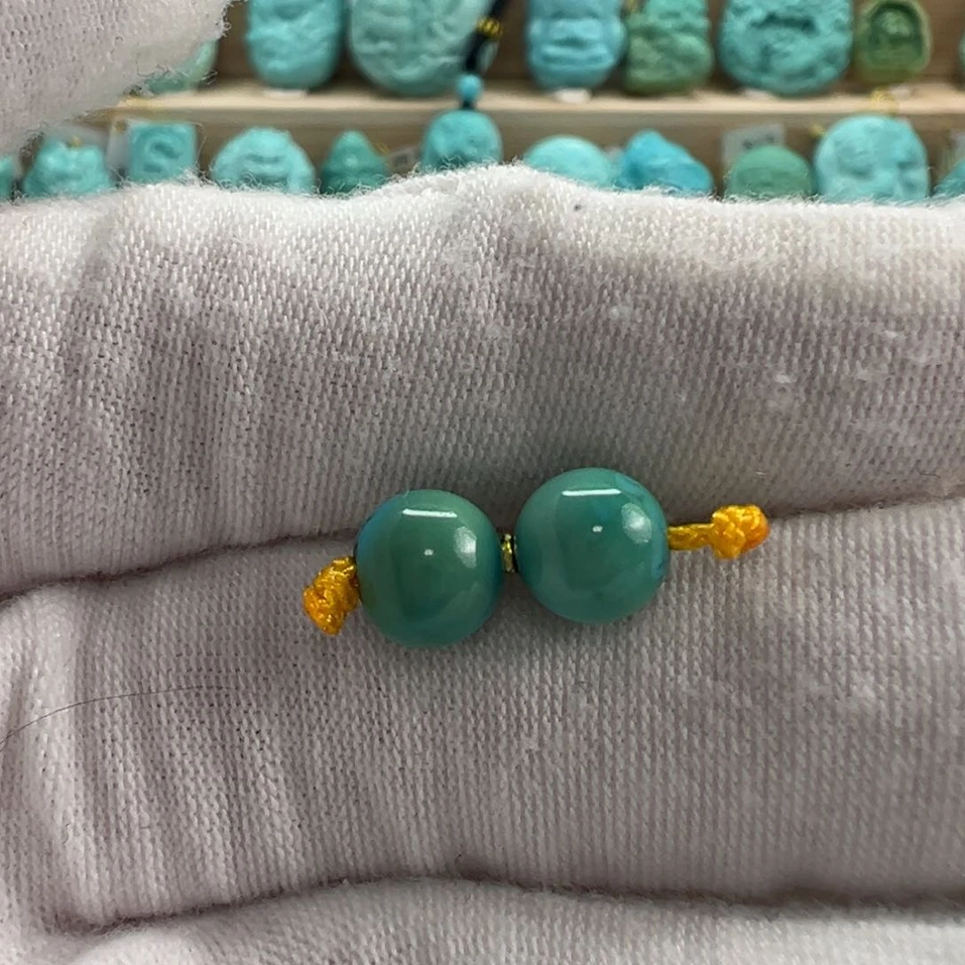 未镶嵌绿松石圆珠6.9mm