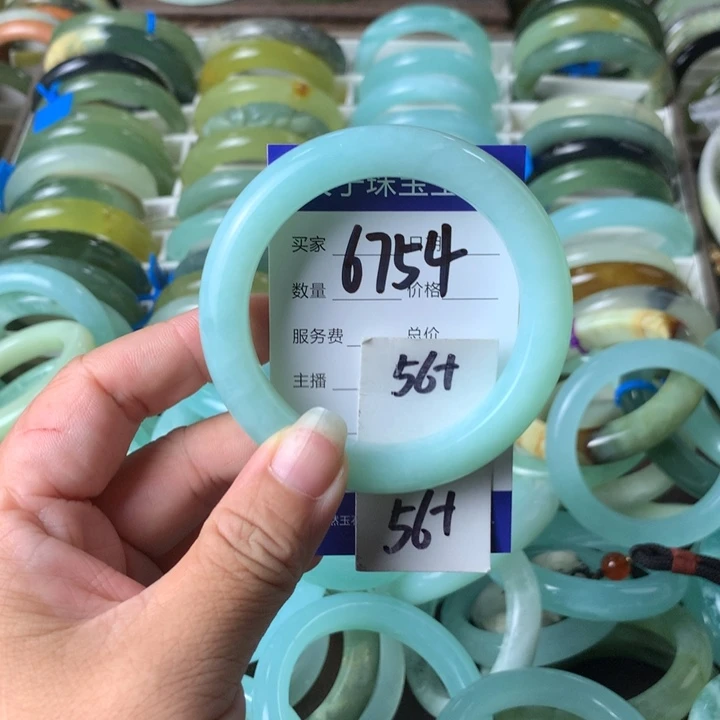 未镶嵌蛇纹石玉手镯6754