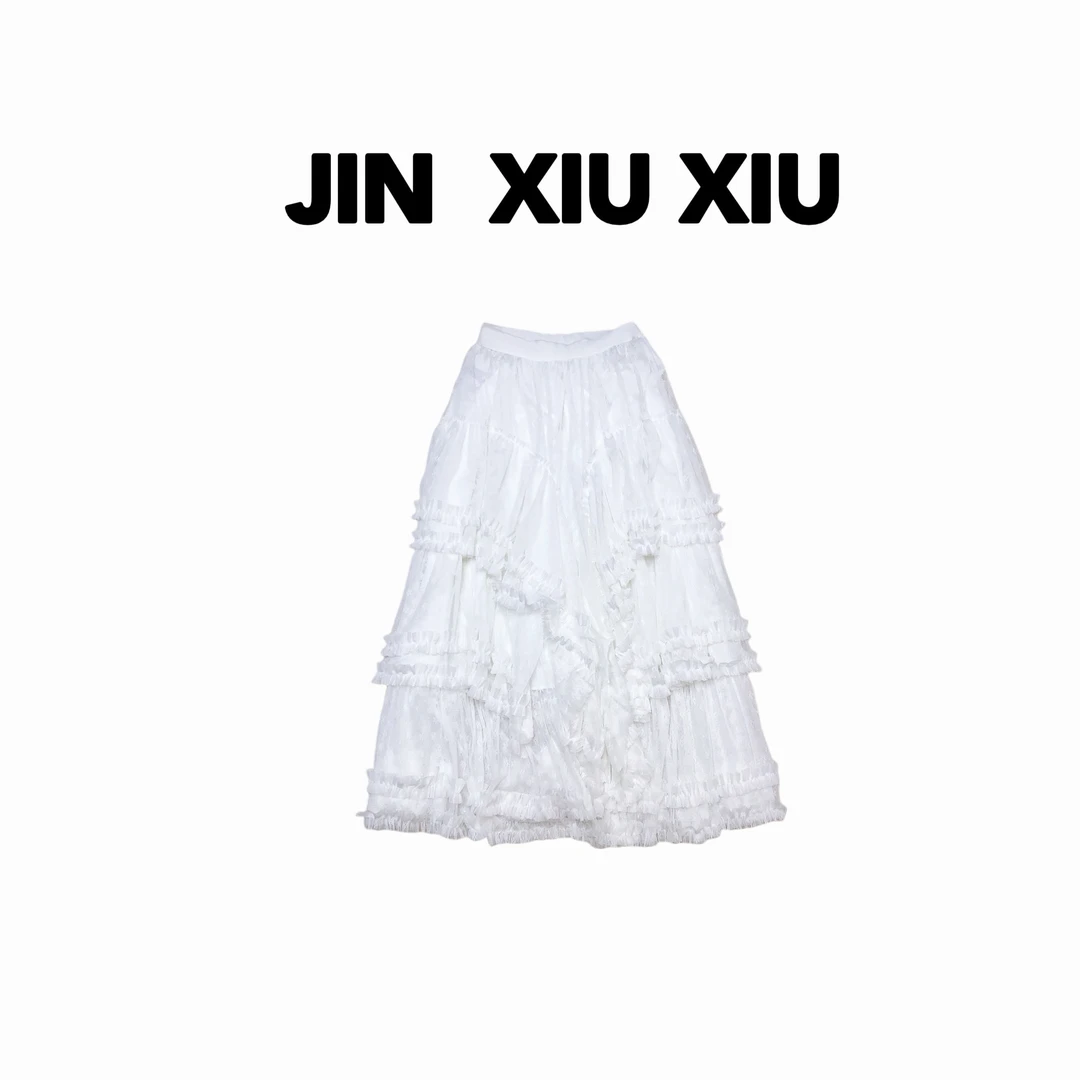 JINXIUXIU   冬季新款蕾丝网纱韩系甜美半身裙062
