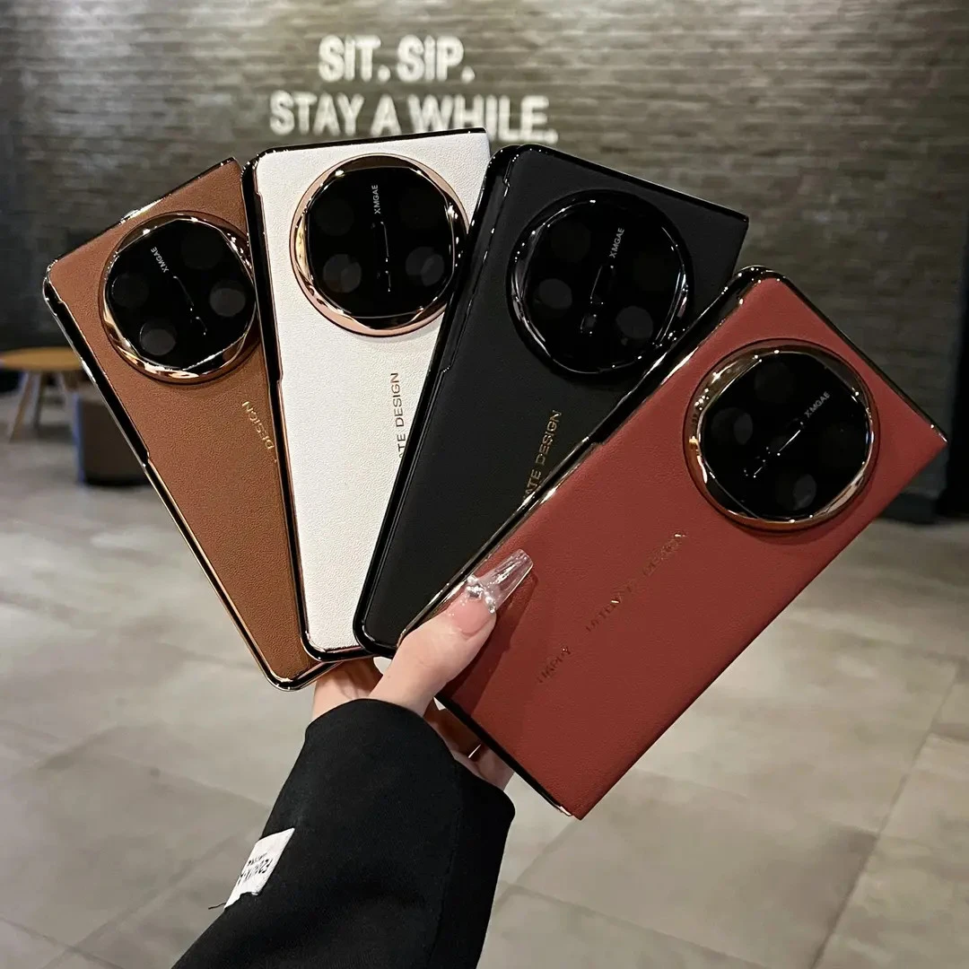 适用华为matex6折叠屏手机壳x5电镀双中轴全包真皮超薄防摔保护套