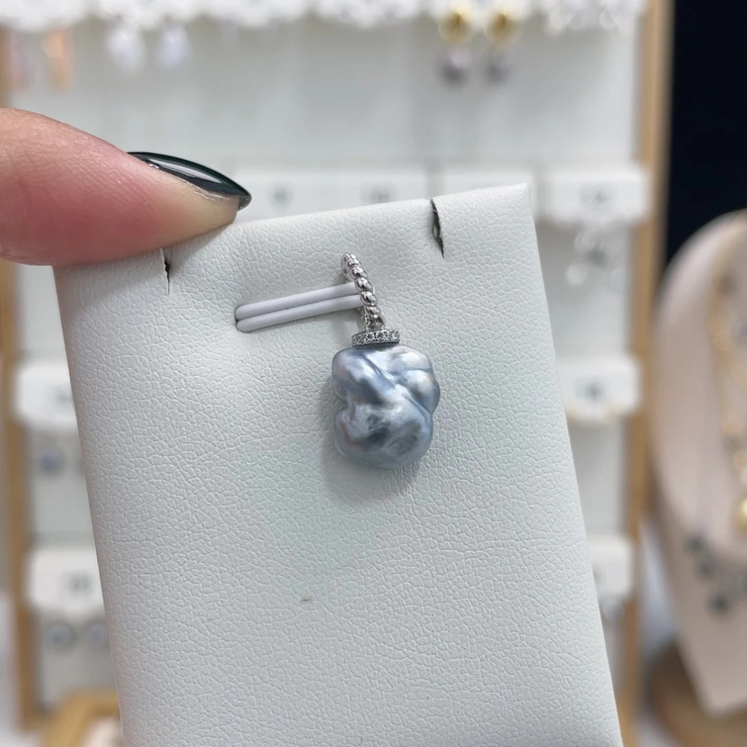 海水珍珠吊坠(不含链)银S925镶嵌