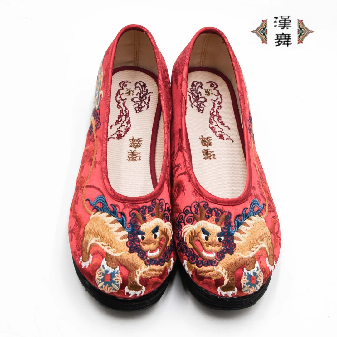 【貔貅】汉舞25夏季新款中国风千层底布鞋平底刺绣女单鞋软底布鞋