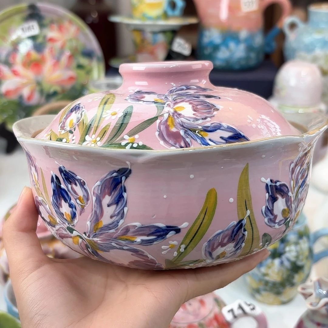 景德镇手绘高温釉下彩陶瓷茶具