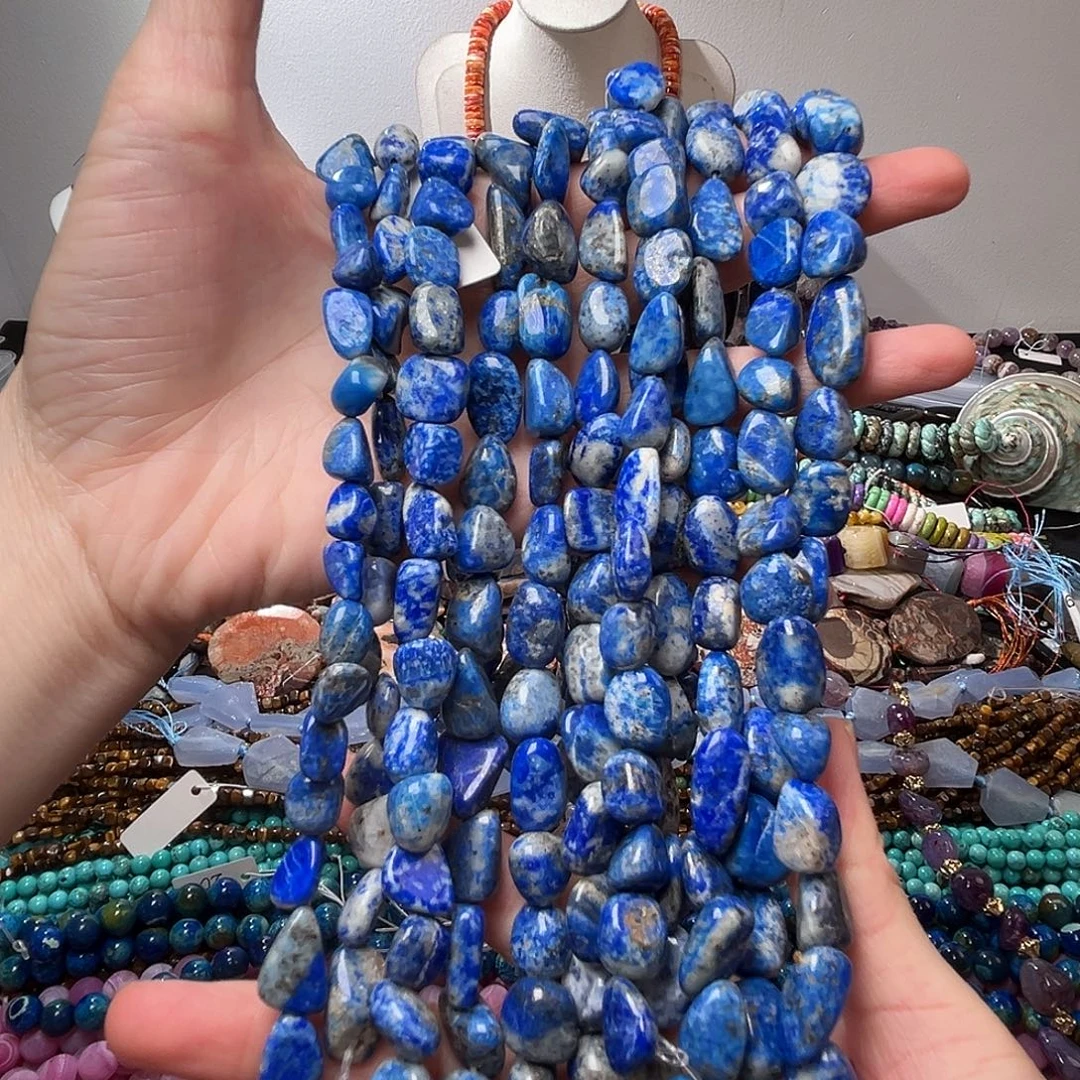 玛瑙/玉髓合金珠宝半成品C420青金石糖豆10