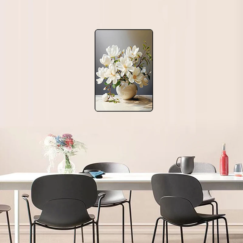 97510玉兰花开花开富贵简约新款装饰画花卉花瓶客厅背景家居饰品