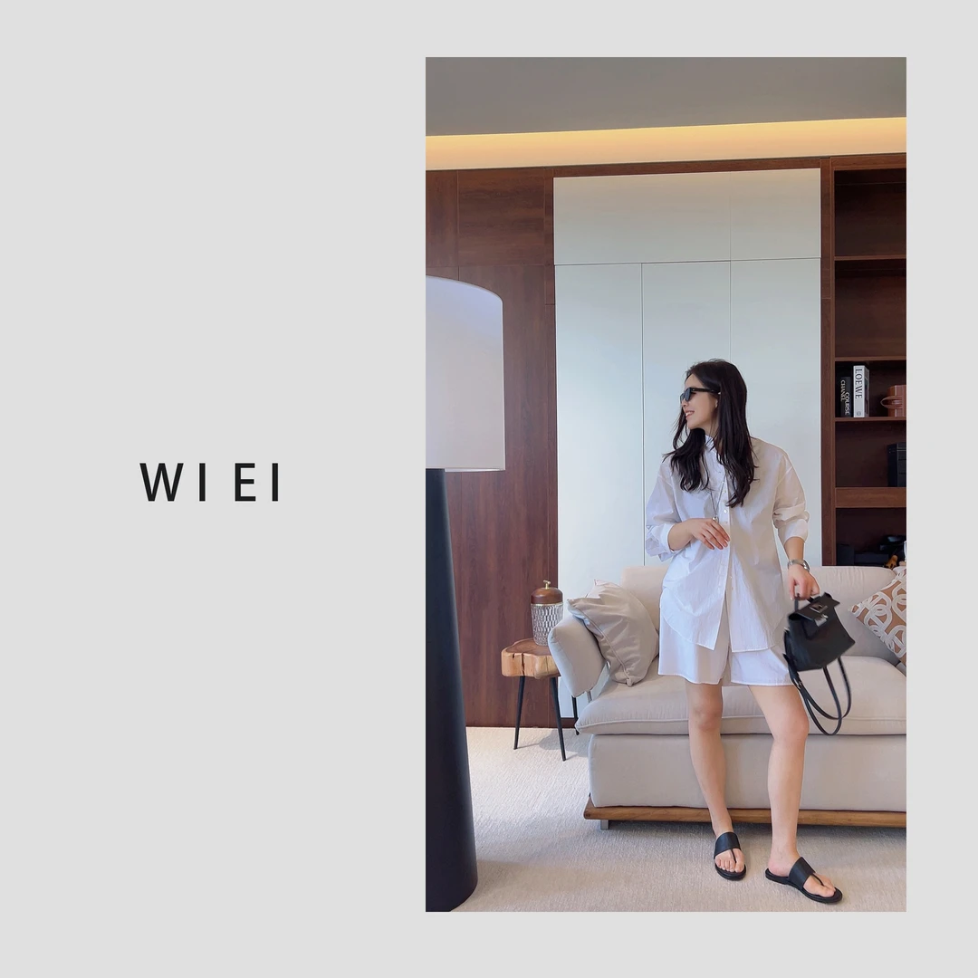 《WI EI》蓝标白玉簪*日本進口近江晒 排扣衬衫/短裤/九分裤25071