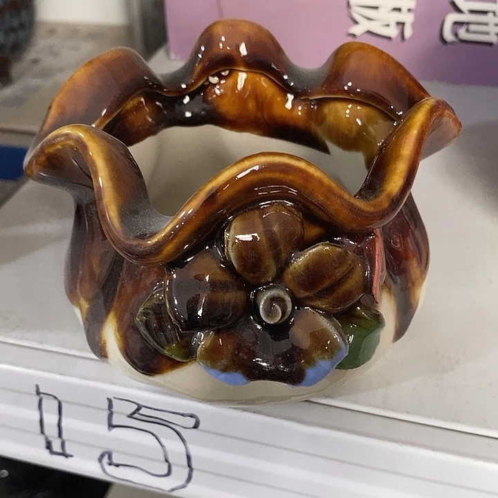 摆件陶盆有孔 微瑕介意勿拍